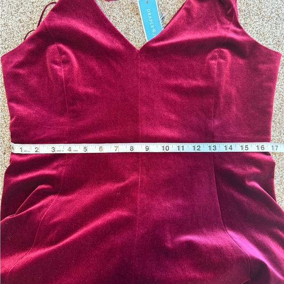 Draper James Deep Berry Velvet Bow Shoulder Dress - Picture 4 of 4